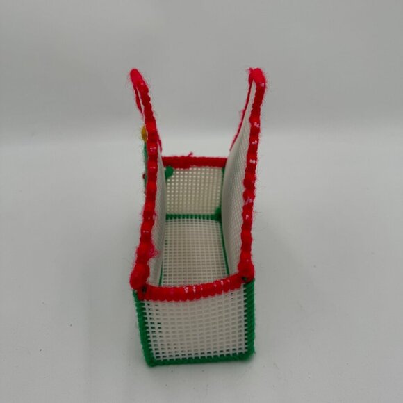 Vintage Christmas napkin holder. Handmade/ handcrafted kitsch kitchen card holde - Picture 3 of 8